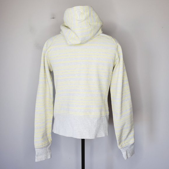 RARE! LULULEMON Striped Yellow Grey Scuba Jacket - Picture 5 of 9